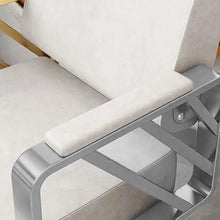 Professional beauty salon chair in silver.