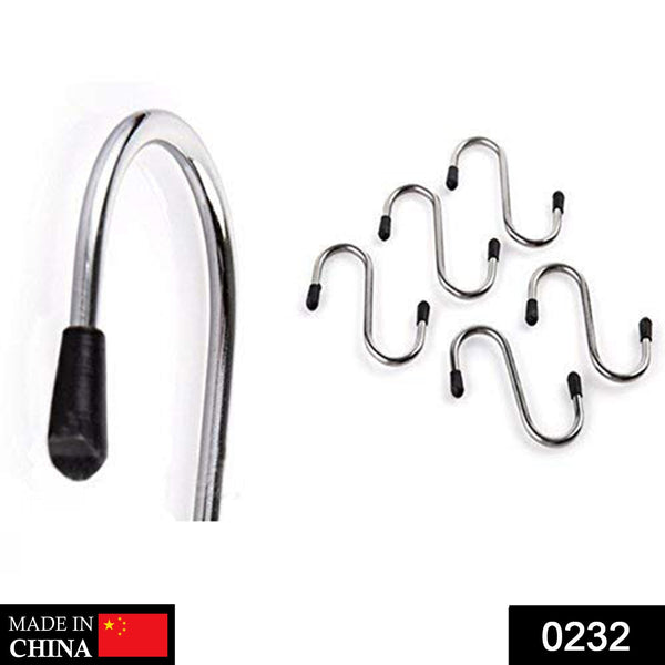 Stainless steel S-shaped hook designed for heavy-duty hanging tasks.