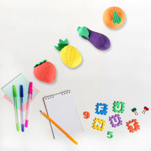 Mini Cute Vegetables and Fruits Erasers or Pencil Rubbers for Kids, 1 Set Fancy & Stylish Colorful Erasers for Children, Eraser Set for Return Gift, Birthday Party, School Prize, 3D Erasers  (4 pc Set)