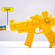 Glow gear gun with rainbow lights, side view