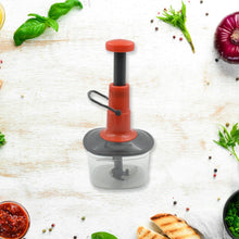 Food chopper with anti-slip base and 3 stainless blades