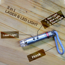 Laser light with LED flashlight and torch keychain