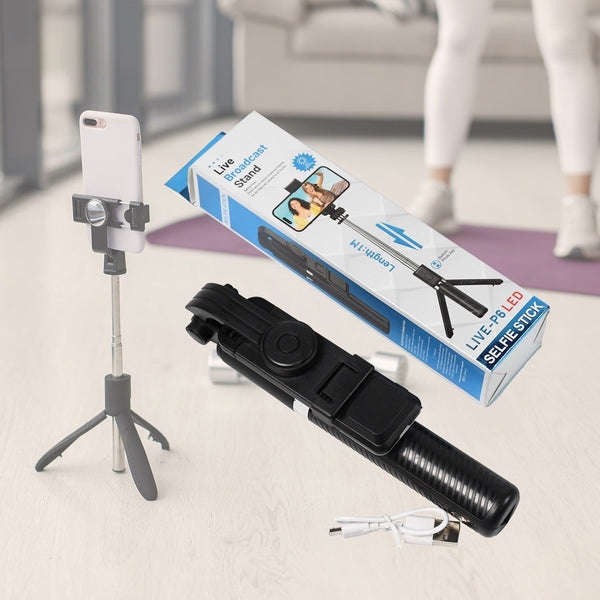 Bluetooth selfie stick with tripod and remote shutter