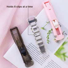 Portable Paper Clamp With 8 Pcs Clip Dispenser Handheld Paper Fast Clam (1 Set)