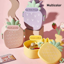 Kids Lunch Box Cute Pineapple Shaped Bento Box with Fork Spoon Snack Candy Container Microwave Portable Office Lunch Box (1 Pc / With Spoon & Fork)