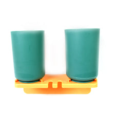 Multipurpose Wall Mount Toothbrush Holder Plastic Stand With 2 Cup  (1 Set)