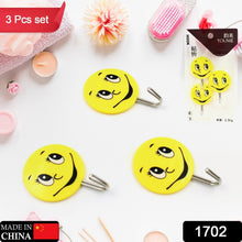 Adhesive hooks with smiley design