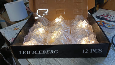 Modern plastic night light with flameless LED, iceberg design