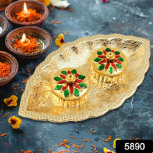 Leaf Shape Special Puja Thali (1 Pc / Mix Design)