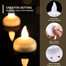 Set of tealight candles with floating design and battery power