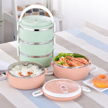 Three layer stainless steel hot lunch box.