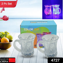 Flashing Cup LED Water Sensor Light up Cup with Handle for Home Kitchen Fun Luminous Water Cup, Party / Birthday / Nightclub / Christmas / Disco Entertainment Cup (2 Pcs Set)