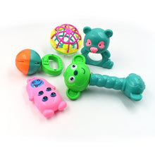 Set of colorful baby rattles