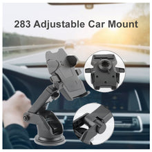 Car mount with adjustable features in a multicolour design, suitable for various smartphone sizes