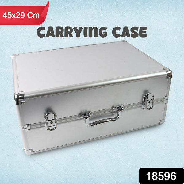 Aluminium & Wooden Multipurpose Portable Suitcase Travel Tool Box With 2 Keys For Lock (45×29×20 Cm / 1 Pc)